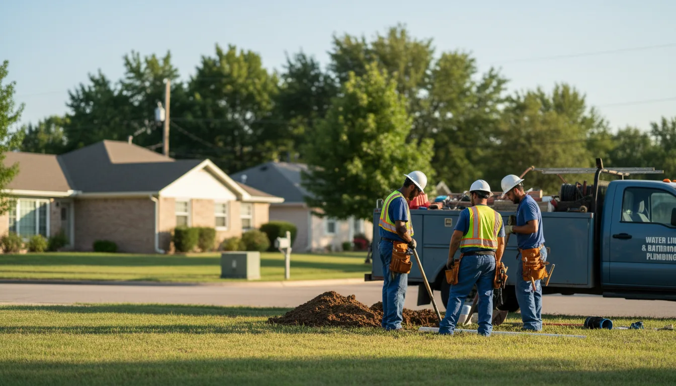 Residential water line and bathroom plumbing service in Granger, TX